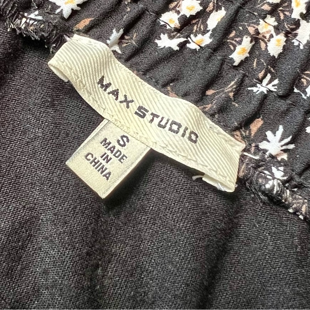 Max Studio Skirt Women’s Size Small Long Black Pleated Lined Floral Print - Picture 9 of 11